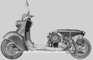 Motorroller ohne Haube von links