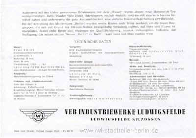 Prospekt SR59 Berlin von 1960