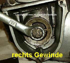 l�sen der Keilriemenscheibenachse