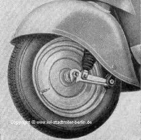 Vorderrad mit Schwinghebelgabel &nbsp;&nbsp;
