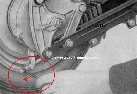 Bremsnachstellung, hinten