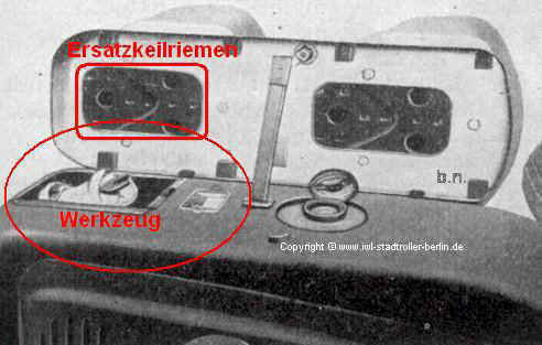 Werkzeug unter dem Sitz