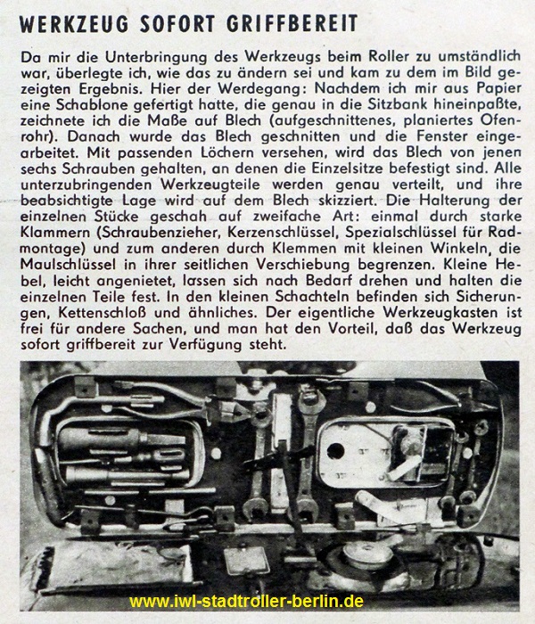 Werkzeug unterm Sitz